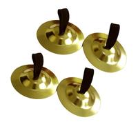 DECORNIJIA 4 Pcs Copper Finger Cymbals Musical Instruments Dancing Props for Interaction Music Enlightenment Party Accessories