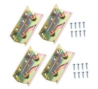 DECORNIJIA 4 Pcs Heavy Duty No-Mortise Bed Rail Brackets Iron Bed Frame Fittings Easy Install Wood Rail Connectors Furniture Hardware