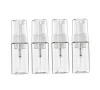 DECORNIJIA 4 Pcs Refillable Foam Pump Bottles Transparent Plastic Dispenser Containers for Travel Shampoo Lotion Bodywash Leak