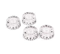 DECORNIJIA 4 PCS White Electric Guitar Volume Tone Control Knobs Set Rotary Control Knobs Replacement with Print for Easy Installation and Enhanced Grip