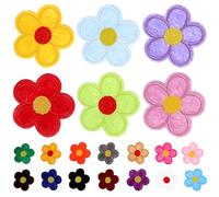 DECORNIJIA 40Pcs Embroidered Heart Flower Patches for Sewing Clothes Decoration and Fabric Mending