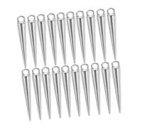 DECORNIJIA 40pcs Polished Zinc Alloy Cone Charms Bulk for Jewelry Making Gothic Punk Spike Pendants with Large Hole for DIY Key Rings Luggage Necklaces and Bracelets