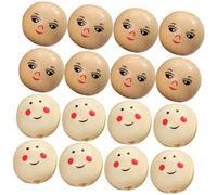 DECORNIJIA 40pcs Small Round Smile Face Wooden Beads for DIY Jewelry Making Lightweight Craft Beads for Hair Ties Bracelets Earrings Creative Accessories for Teens