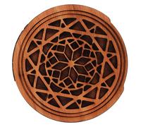 DECORNIJIA 41-inch Solid Wood Guitar Sound Hole Cover with Dark Geometric Pattern Acoustic-electric Guitar Feedback Muter and Resonator Screen Anti-howl Soundhole Protector for Accessories