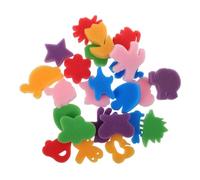 DECORNIJIA 48pcs Animal Shaped Plastic Sponge Stamper Set with Rainbow Ink Stamps for Kids, Creative Pattern Painting Tools, Safe for Preschool and Painting Creation Random Color