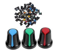 DECORNIJIA 48pcs Guitar Control Knobs Inner Knurled Potentiometer Volume Tone Caps with Red Yellow White Green for Electric Guitar Replacement