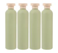 DECORNIJIA 4pcs Avocado Green Dispenser Bottles Travel Bottles for Toiletries Refillable Empty Flip Cap Plastic Travel Empty Containers for Creams Lotions Shampoo Shower Gel Body Wash