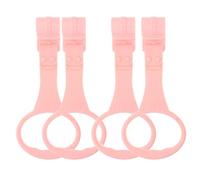 DECORNIJIA 4pcs Baby Nursery Pull Rings in Pink Pp Material Portable Walking Assistant Rings for Babies and Boys and Girls and Traveling and Develop Colour Cognition