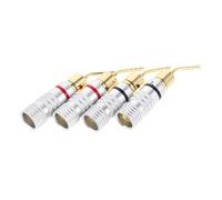 DECORNIJIA 4pcs Banana Pin Speaker Connectors Screw Type Wire Plugs with Color-coded Polarity for Easy Installation and Enhanced Audio Signal Transmission