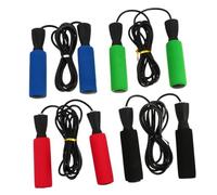 DECORNIJIA 4Pcs Colorful Sponge Handle Jump Ropes for Fitness Workout and Exam Match Skipping Non-slip Comfortable Grip for Adults Compact Exercise Training Ropes for Cardio and Strengthening