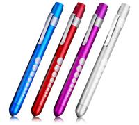 DECORNIJIA 4pcs Diagnostic Pencil Penlights with Concave Head LED Light Clip Lightweight Portable Nursing Supplies for Nurses Doctors Medical Assistants Veterinary Use