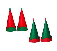 DECORNIJIA 4pcs Felt Elf Hats Red and Green Cone Caps for Men Women Gnome Costume Accessories for Halloween Cosplay Christmas Party Holiday Dress Up