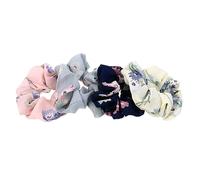 DECORNIJIA 4Pcs Floral Hair Scrunchies Stretchy Hair Ties for All Hair Types Lightweight and Stylish Hair Ropes for Everyday Use for Women
