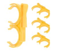 DECORNIJIA 4pcs Foldable Rotatable Plastic Golf Ball Holder Clip Dual Ball Clamp Golf Bag Accessory Yellow for Golfers on Course