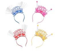 DECORNIJIA 4pcs Glitter Headbands Hair Bands Party Hair Accessory Happy Year Hoops Creative Headdress for Women Year Party Random Color