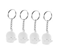 DECORNIJIA 4pcs Glow Dark Cute Miniature Ghost Keychains Hanging Key Ring Charms for Backpacks Students Halloween Party Favors and Decorations