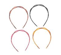 DECORNIJIA 4pcs Hollowed Headwear Mesh Hairbands Lightweight Hair Fixing Tool for Girls Face Washing Spa Use in Black Brown Wine Red Dark Coffee