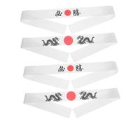 DECORNIJIA 4pcs Japanese Ninja Karate Headbands for Samurai Style Bandanas for Karate Training Cooking Sports and Party Costume Accessories