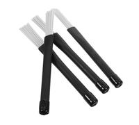 DECORNIJIA 4pcs Jazz Drum Brushes Set with Nylon Handles, Portable Acoustic Drum Sweeping Brushes for Jazz Drumming, Professional Instrument Accessories for Musicians