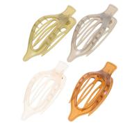 DECORNIJIA 4pcs Large Resin Hair Claw Clips for Women Thick Hair Strong Grip Decorative Jaw Clips in Green Beige Gray Brown Suitable for Curly Straight Styles