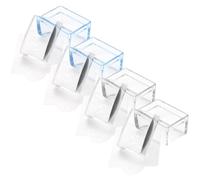 DECORNIJIA 4pcs Manicure Stamping Head Set with Rectangular Stamper and Nail Art Plates Nonstick DIY French Tip Nail Stamp Templates for Precise Salon-Quality Design Tools