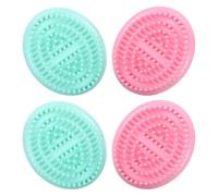 DECORNIJIA 4pcs Meridian Massage Brush Set for Body Shaping and Skin Exfoliation, Multi-Function Palm Scrubber with Ergonomic Handle for Home Spa Relaxation and Hair Scalp Massage, Green Pink