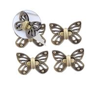 DECORNIJIA 4pcs Metal Turn Lock Clasp Bag Locks for DIY Handbag Accessories Corrosion Resistant Zinc Alloy Butterfly Buckles for Purse Clutch Shoulder Bag Craft Making