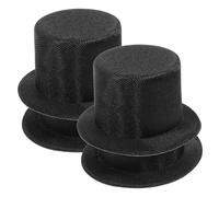 DECORNIJIA 4Pcs Mini Top Hats for Crafts Small Snowman Doll Caps Christmas Decoration Soft Cloth Material DIY Handmade Party Accessories