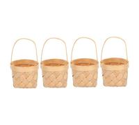 DECORNIJIA 4Pcs Mini Wooden Gift Packaging Baskets Handmade Chocolate Holders for Childrens Wedding Birthday and Celebration Storage Medium