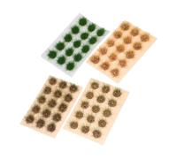 DECORNIJIA 4PCS Miniature Grass Tufts for DIY Architectural Models Detailed Static Grass Clusters in Multiple Colors Bushy Shrubs for Train Railway Landscape Sand Table Scenery Enhancer