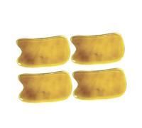 DECORNIJIA 4pcs Ox Horn Square Massage Plates for Scalp and Facial Massage, Acupressure Scraping Tool with Khaki Colour, for Spa, Reflexology and Rolling over Tense Muscles Random Color