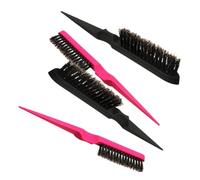 DECORNIJIA 4PCS Pig Bristle Hair Comb with Long Handle for Salon and Home Use Multi Row Styling Tool for Curl Definition Scalp Stimulation and Fluffy Volume Random Color Random Color