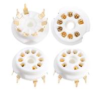 DECORNIJIA 4pcs Pin Vacuum Tube Sockets Pcb Mount Instrument Socket Ceramic Base for Tubes Practical Design for Audio Equipment