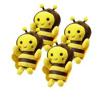 DECORNIJIA 4pcs Plush Bee Keychain Cute Stuffed Bee Pendant Backpack Charm Soft Hanging Ornament Gift for Birthday Valentine Day Christmas