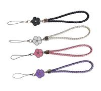 DECORNIJIA 4pcs PU Woven Phone Lanyards Lightweight Cellphone Hanging Ropes Keychain Straps for Mobile Phones Cameras Backpacks and Handbags Easy to Install and Carry Stylish Five-petal