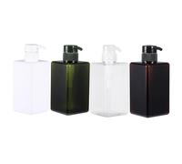 DECORNIJIA 4pcs Pump Bottles Refillable Shampoo Storage Containers for Travel and Home Use Transparent Brown White Dark Green Portable Liquid Dispensers for Lotion Shower Gel Body Wash