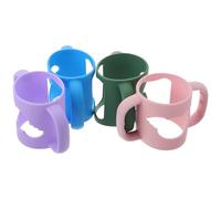 DECORNIJIA 4pcs Silicone Bottle Handle Holder Curved Neck Bottle Small Milk Handle Water Strap Grip for Toddlers Transition to Cups