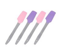 DECORNIJIA 4pcs Silicone Wax Spatulas Professional Wax Applicator Sticks Portable Multi-function Waxing Tools for Hair Removal and Skincare Home Use with Purple and Pink Colors