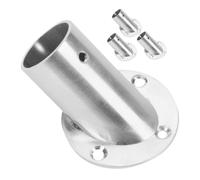 DECORNIJIA 4pcs Stainless Steel Flange Rod Brackets Angled Closet Pole Holders for Wardrobe Clothes Rails and Shower Curtain Rods Easy No-Drill Installation Corner Space Saving Socket