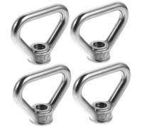 DECORNIJIA 4Pcs Stainless Steel Lifting Eye Nut Triangle Ring Nut Female Thread Hardware Fastener for Industrial Use