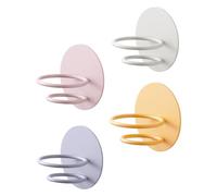 DECORNIJIA 4pcs Wall-Mounted Makeup Sponge Holder Set Beauty Sponge Rack and Powder Puff Stand Space-Saving Organizer for Makeup in Yellow and Beige