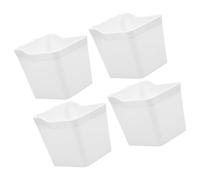 DECORNIJIA 4pcs White Pegboard Cup Holders and Storage Bins Set with Hooks for Craft Room and Workshop Wall Organization, Hanging Cup Storage Organizer for Arts and Crafts Supplies