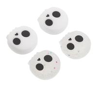 DECORNIJIA 4pcs White Skull Silicone Joystick Thumb Stick Caps for Gaming Controller, Non-slip Analog Stick Covers Replacement Kit for Gaming Accessories
