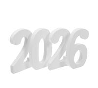DECORNIJIA 4pcs White Wooden Number Decor Set Rustic Standing Wooden Numbers for Party Graduation Bridal Shower Home Crafting and Photobooth Props Minimalist Table Decoration