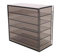 DECORNIJIA 5-layer Acrylic Lash Organizer Box, Black Eyelash Storage Case for False Lash Tools, Eyelash Extension Holder for Beauty Salon Use