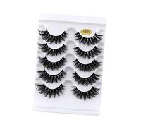 DECORNIJIA 5 Pairs Natural Dense False Eyelashes for Women Handmade Wispy Strip Lashes Thick Long Makeup Eye Decor for Parties Weddings Daily Wear