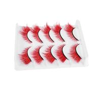 DECORNIJIA 5 Pairs Natural Short Manga False Eyelashes for Women Lightweight Synthetic Fibers with Vibrant Colored Tips Wispy Cluster Design for Everyday Makeup and Halloween Cosplay Party