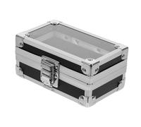 DECORNIJIA 5 Pcs Nail Drill Bit Organizer Storage Box with Multiple Holes Aluminium and Acrylic Construction Black and Silver for Professional Nail Technicians Home Training Use