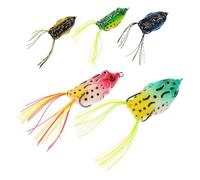 DECORNIJIA 5 PCS Soft Silicone Frog Fishing Lures Kit High Simulation Topwater Bait for Bass Trout Realistic Floating Swimbaits Made of Safe Materials Easy to Cast and Weedless Design