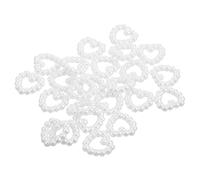 DECORNIJIA 50 pcs Heart Shaped Nail Charms Decorative Artificial Pearl Fingernail Accessories Lightweight DIY Nail Art Decoration for Glamorous Manicure